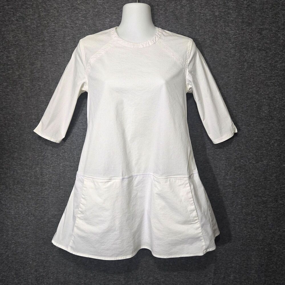 Stelen Tunic Top Dress Womens Small White Half Sleeve A-Line Mini Lagenlook